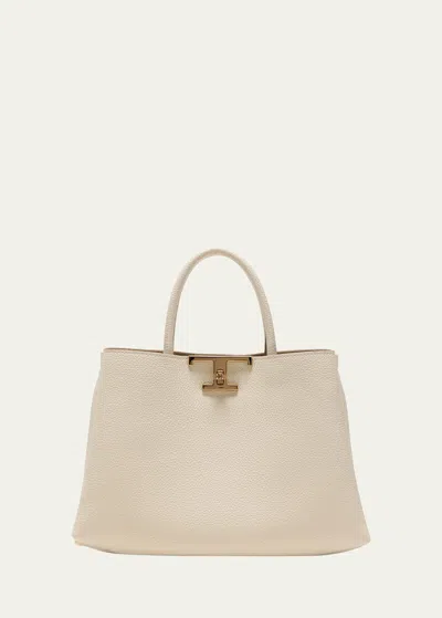 Tod's Small Leather Top-handle Bag In Stucco
