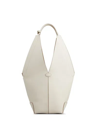 Tod's Small Leather Tote Bag In 白色