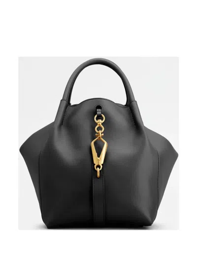 Tod's Small Leather Tote Bag In Black