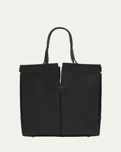 Tod's Small Leather Tote Bag In Black