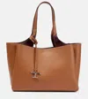 Tod's Small Leather Tote Bag In (kenia Sc)+bordeaux Sc