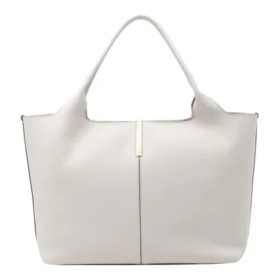 Tod's Tods Small-medium Leather Shopping Bag In White