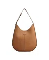Tod's Leather Shoulder Bag With Frontal Logo Patch In Brown