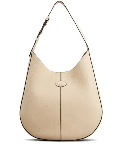 Tod's Small Oboe Leather Tote Bag In Neutral