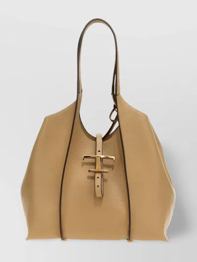 Tod's Small Pebbled Texture Tote Bag With Dual Handles