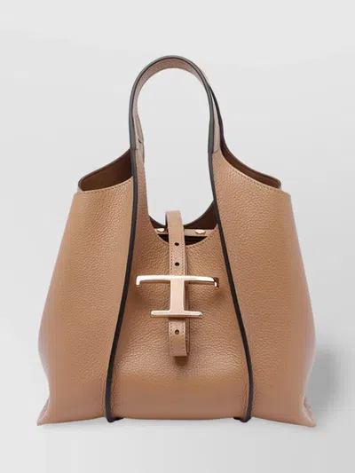 Tod's Small Pebbled Tote Bag With Removable Strap