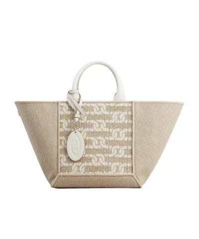 Tod's Small Shopping Tote Bag In Nude