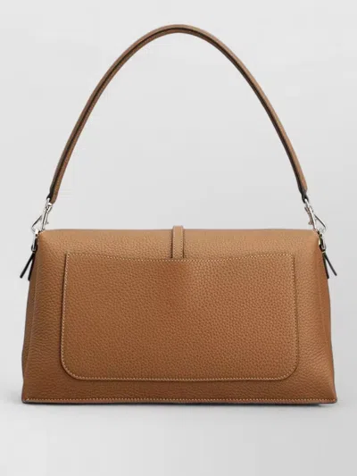 Tod's Small Soft Leather Flap Clutch Shoulder Bag In Brown
