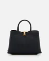 TOD'S SMALL T METAL LEATHER SHOPPER BAG