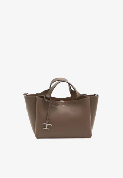 Tod's Small T Timeless Leather Bag In Black