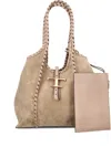 Tod's Small T-timeless Logo-detail Tote Bag In Nude