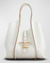Tod's Small T Timeless Shopping Bag In Bianco Calce