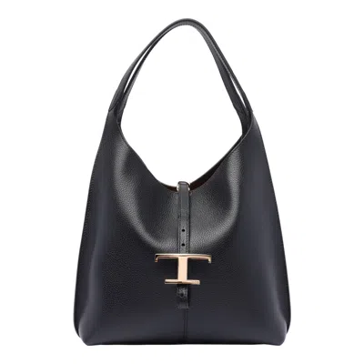 Tod's Small T Timeless Shoulder Bag In Black