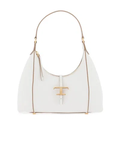Tod's Small T Timeless Shoulder Bag In White