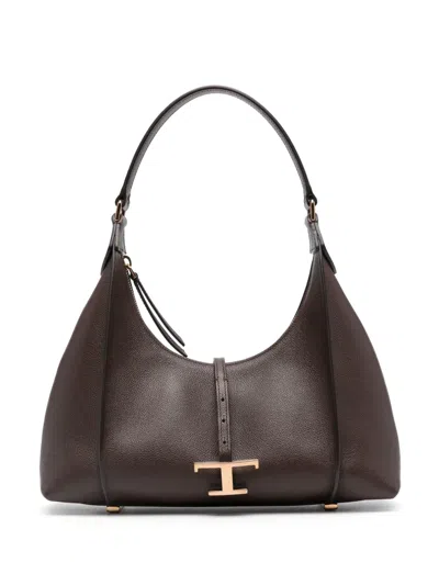 Tod's Small T Timeless Tote Bag In Braun