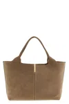 Tod's Small To Medium Suede Shopping Bag Tote Bag Beige In Sand