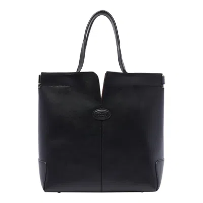 Tod's Small Tods Di Folio Shopping Bag In Black