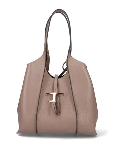 Tod's Small Tote Bag In Sand