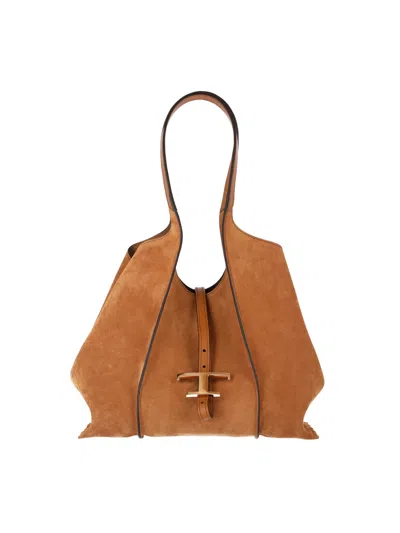 Tod's Small Tote Bag "t Timeless" In Brown