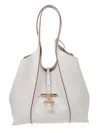 Tod's T Timeless Small Shopping Bag In Bianco Calce