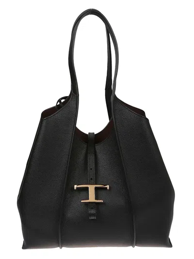 Tod's Small Tsb Shopping Bag In Black
