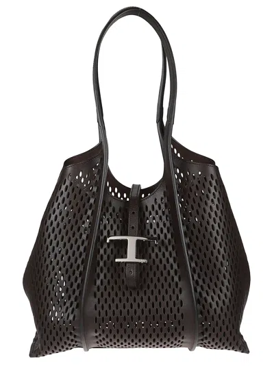 Tod's Small Tsb Shopping Bag In Marrone Africa