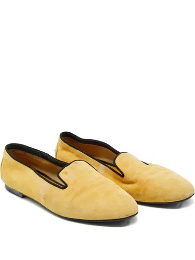 Pre-owned Tod's Smoking Suede Slippers In Yellow