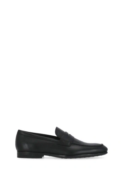 Tod's Smooth Leather Loafers In Black