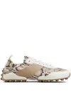 Tod's Snake-print Leather Sneakers In Neutrals