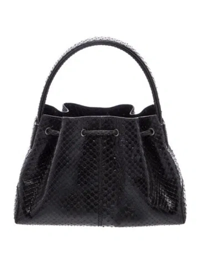 Pre-owned Tod's Snakeskin Bucket Bag In Black