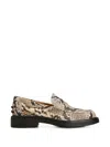Tod's Python Embossed Leather Penny Loafer In Neutral
