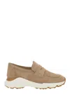 Tod's Suede Loafers With Rubber Sole And Round Toe In Multi