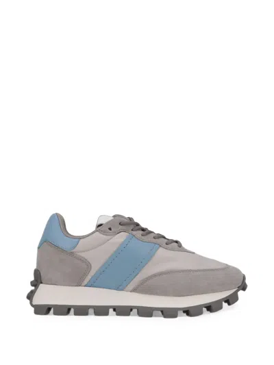 Tod's Sneakers 1t In Suede And Fabric In Gray