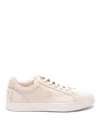 Tod's Round Toe Low-top Rubber Sole Sneakers In Beige