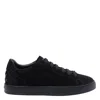 Tod's Low Top Suede Sneakers With Round Toe In Black