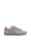 Tod's Lace Up Shoes In Suede Mouse Grey With Rubber Sole In Gray