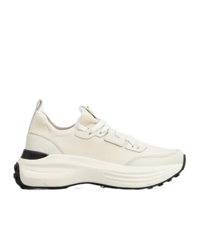 Tod's Low Top Leather Sneakers With Contrast Sole In White