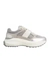 Tod's Sneakers In Fabric And Metallic Leather