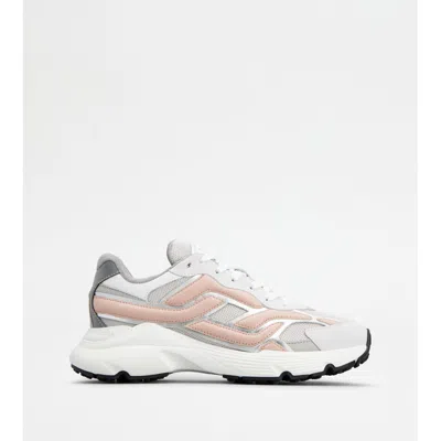 Tod's Sneakers In Leather And Technical Fabric In Multi
