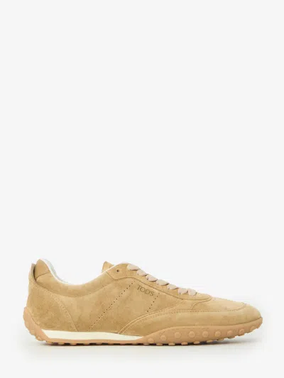 Tod's Sneakers In Pelle Scamosciata Cappuccino In Neutral