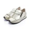 TOD'S SNEAKERS LEATHER SILVER METALLIC FRINGE