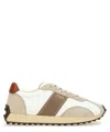Tod's Fabric And Suede Sneakers With Contrast Panels In White
