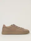 Tod's Round Toe Low-top Rubber Sole Sneakers In Brown