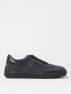 Tod's Low Top Leather And Suede Sneakers In Blue