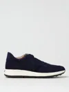 Tod's Low Top Sneakers With Rubber Sole And Suede Finish In Blue