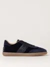 Tod's Panelled Suede Low-top Sneakers In Blau