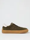 Tod's Olive Green Suede Lace-up Shoes With Non-slip Sole In Green