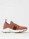 Tod's Leather-trimmed Knit Sneakers In Brown