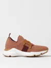 Tod's Leather-trimmed Knit Sneakers In Camel