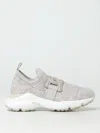 Tod's Knitted Sock Sneakers With Front Logo In Gray